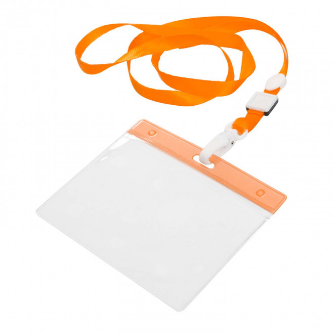TOUR DE COU AVEC PORTE-BADGE 'PICOBELLO' - orange