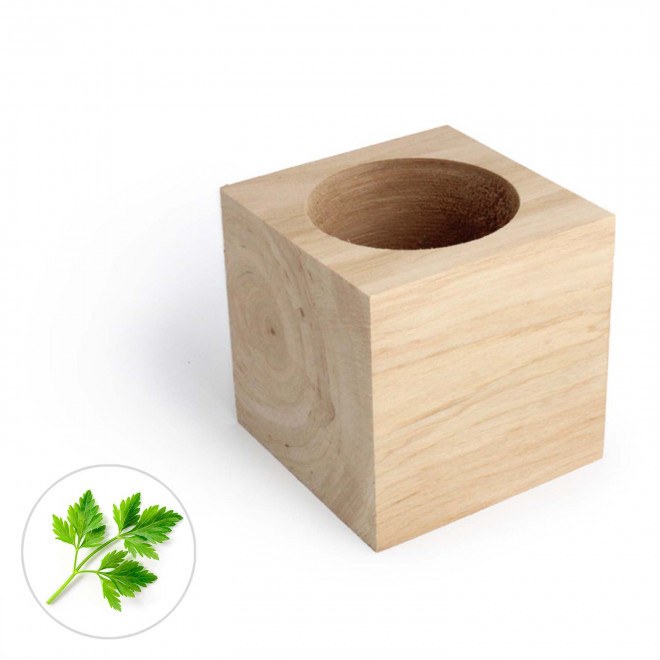 CUBE EN BOIS À GRAINES PERSONNALISÉ 'EPIA' - persil