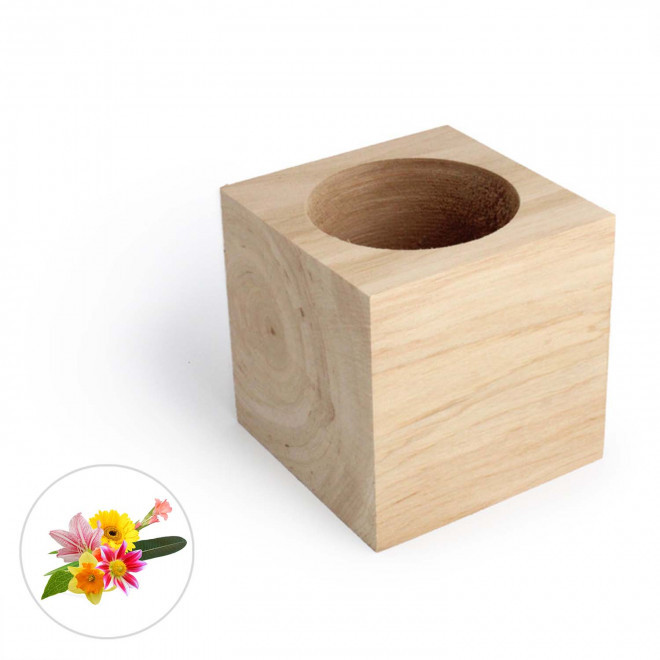 CUBE EN BOIS À GRAINES PERSONNALISÉ 'EPIA' - mélange de fleurs