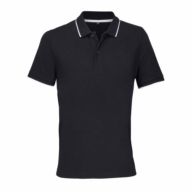 POLO MIXTE PERSONNALISABLE 'PALERMO' - noir/blanc