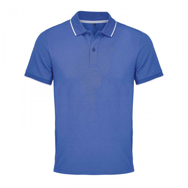 POLO MIXTE PERSONNALISABLE 'PALERMO' - bleu royal/blanc