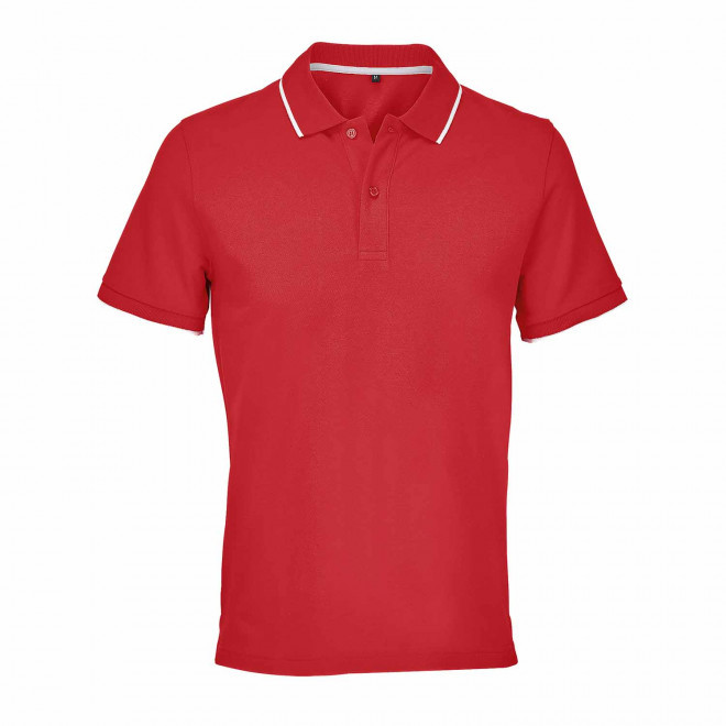 POLO MIXTE PERSONNALISABLE 'PALERMO' - rouge/blanc