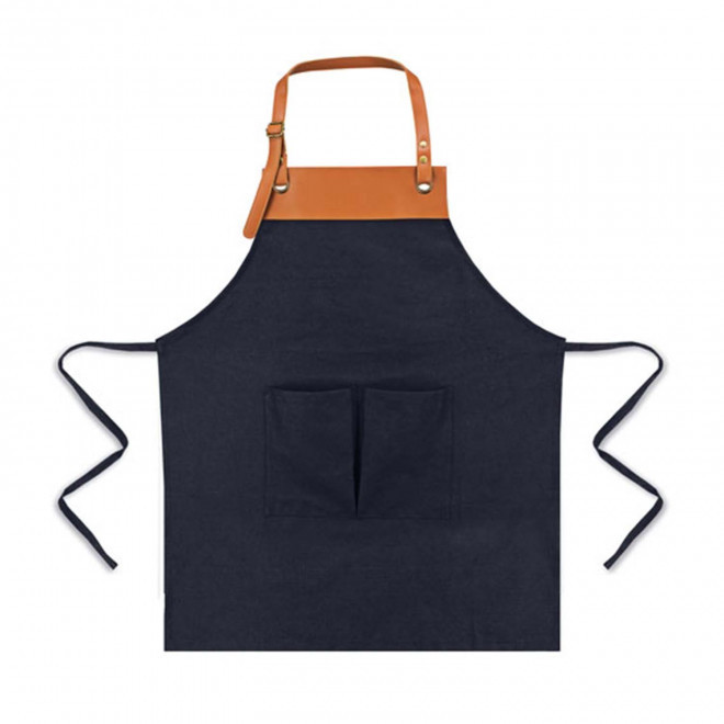 TABLIER BARISTA PU COTON PERSONNALISABLE 'BARISTYLE' - bleu marine