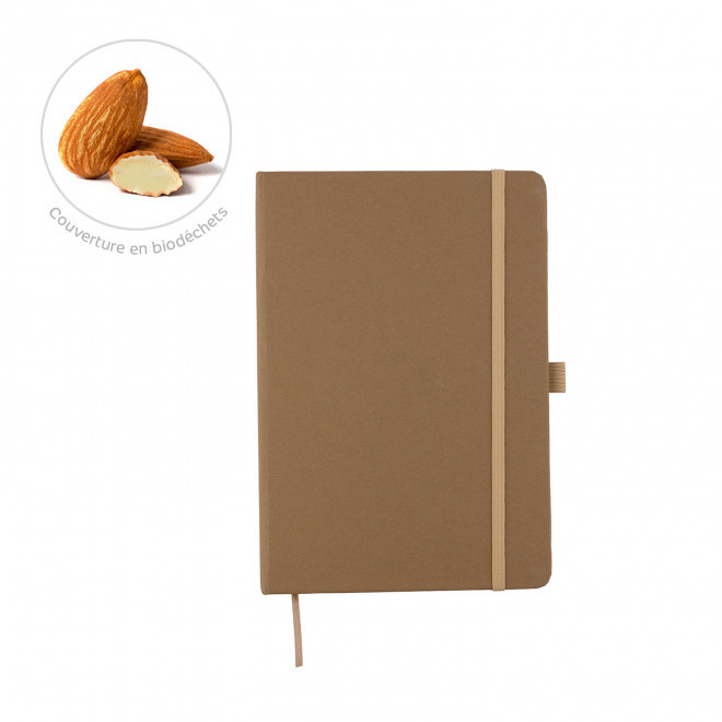 CARNET A5 PERSONNALISE BIODECHETS 'HORUBIO' - brun