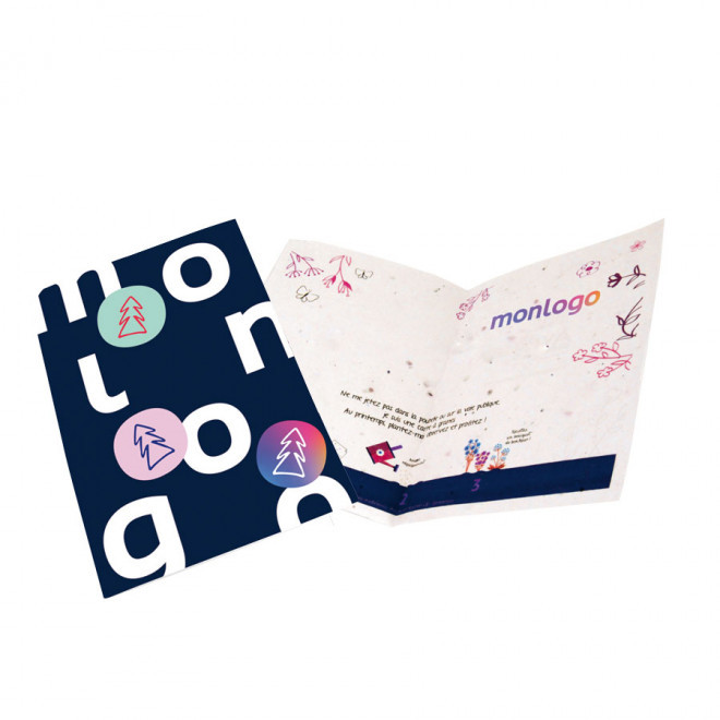 CARTE DE CORRESPONDANCE PERSONNALISÉE BIODÉGRADABLE À PLANTER 'DOURU' - beige