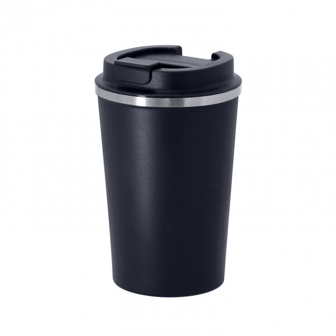 MUG ACIER INOX DOUBLE PAROI 350 ML PERSONNALISABLE 'TOODI' - bleu marine