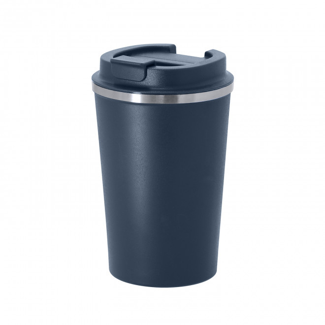 MUG ACIER INOX DOUBLE PAROI 350 ML PERSONNALISABLE 'TOODI' - bleu pétrole