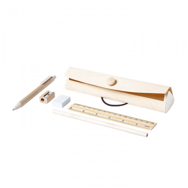 SET ECRITURE BOIS PERSONNALISABLE 'JUSTIN' - naturel