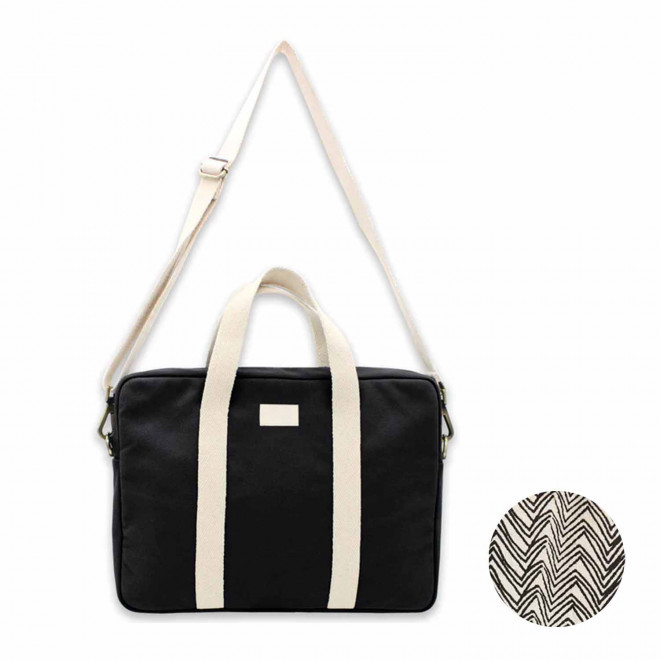 SAC ORDINATEUR PERSONNALISABLE STUDIO BY HINDBAG 'LUIS' - noir