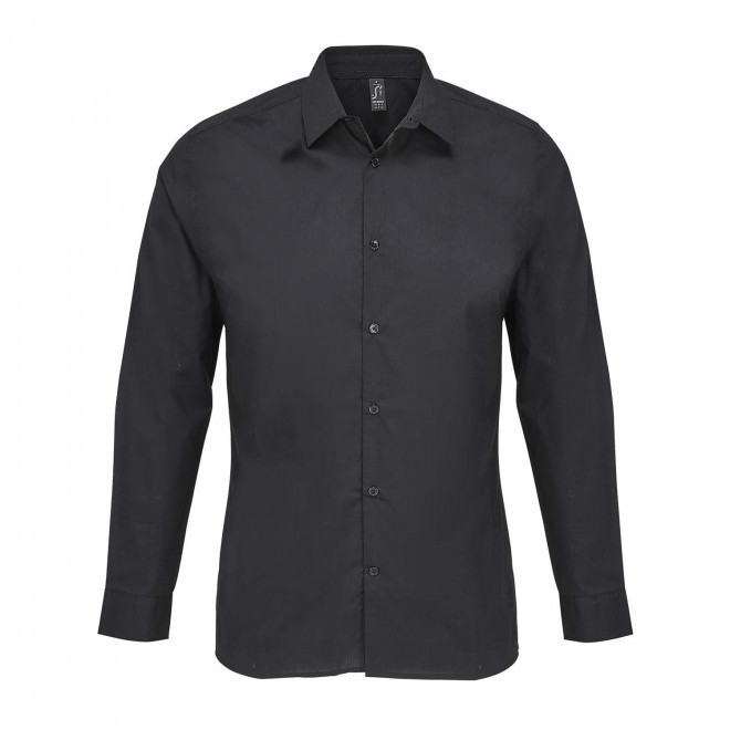 CHEMISE HOMME POPELINE PERSONNALISABLE 'BAILEY' - noir