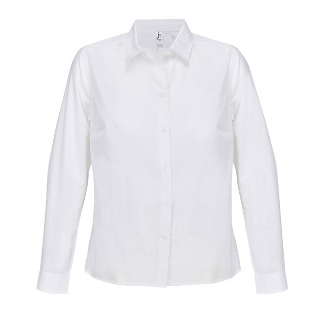 CHEMISE FEMME POPELINE PERSONNALISABLE 'BAILEY' - blanc