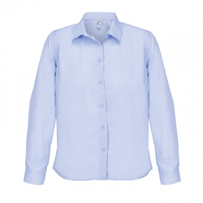 CHEMISE FEMME POPELINE PERSONNALISABLE 'BAILEY' - bleu ciel