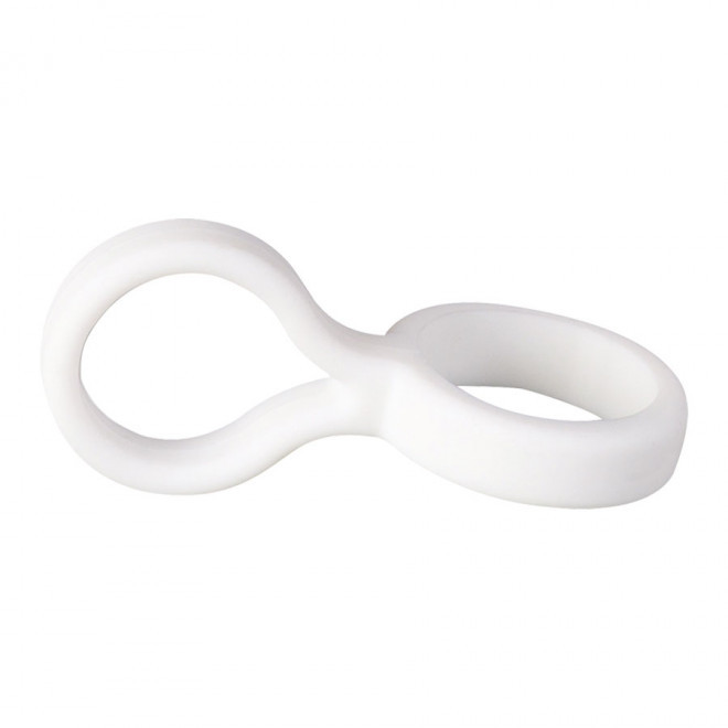 ATTACHE BOUTEILLE SILICONE 'AMUNA' - blanc