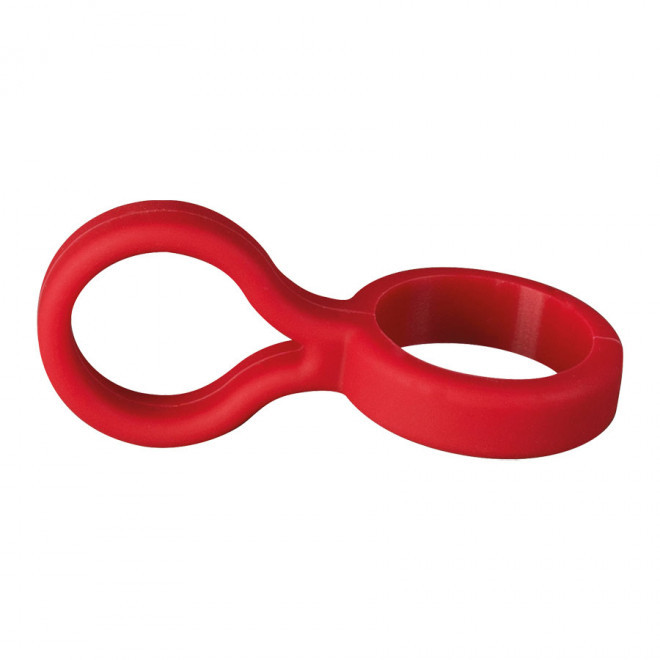 ATTACHE BOUTEILLE SILICONE 'AMUNA' - rouge