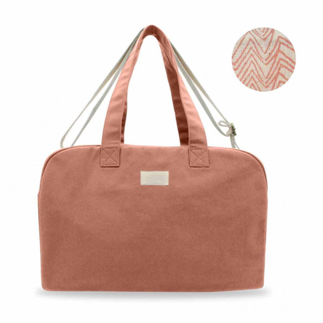 SAC WEEK-END PERSONNALISABLE STUDIO BY HINDBAG 'HUGO' - saumon