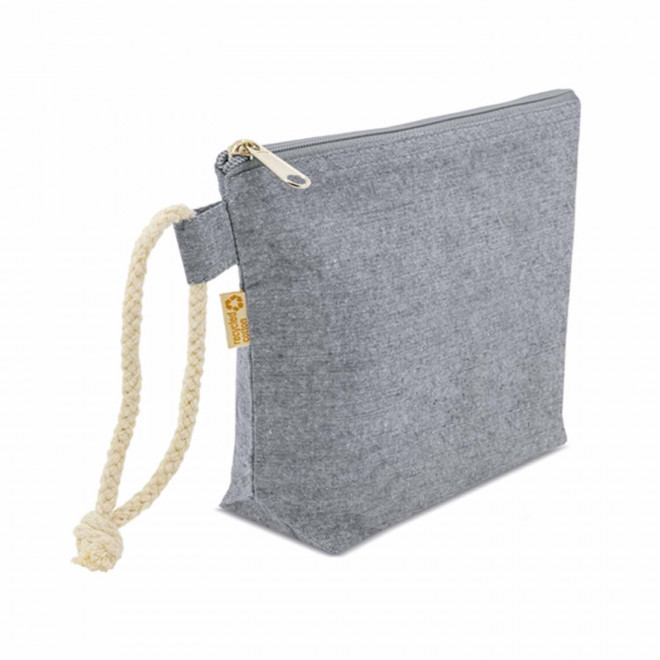 TROUSSE DE TOILETTE PERSONNALISEE EN COTON RECYCLE 'DAYAS' - noir