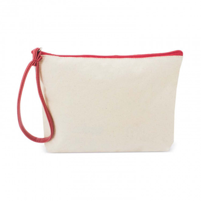 TROUSSE DE TOILETTE EN COTON PERSONNALISABLE 'HERAS' - rouge