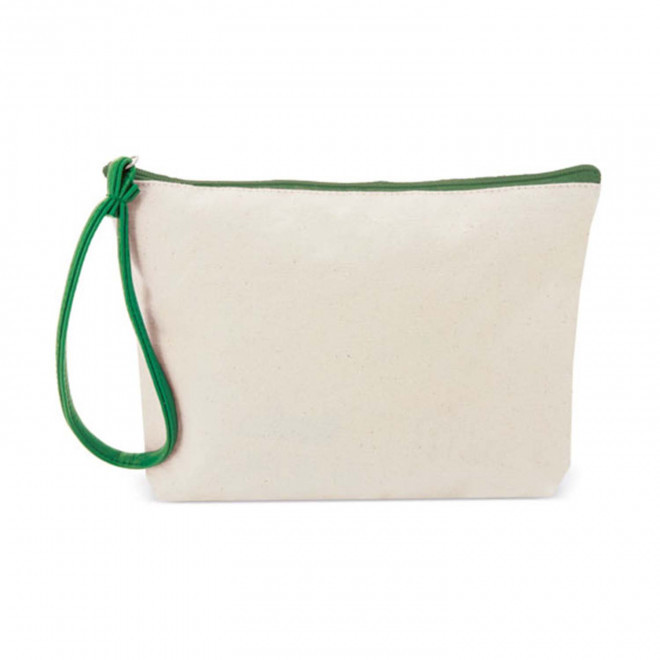 TROUSSE DE TOILETTE EN COTON PERSONNALISABLE 'HERAS' - vert