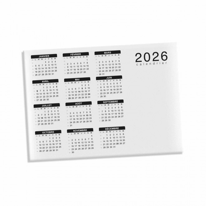 CALENDRIER MAGNETIQUE PERSONNALISABLE 'DATE' - 10 x 14 cm - noir
