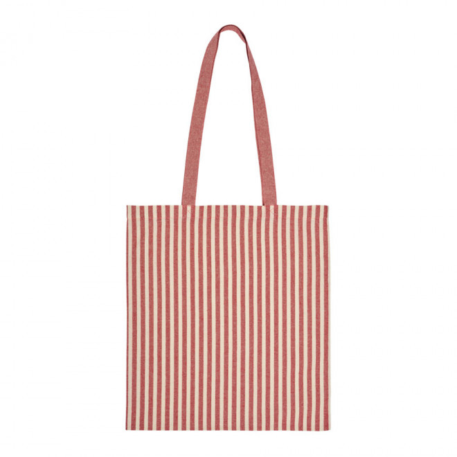 TOTE BAG PERSONNALISABLE RAYÉ 'HYDRA' - blanc/rouge