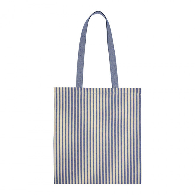 TOTE BAG PERSONNALISABLE RAYÉ 'HYDRA' - blanc/bleu