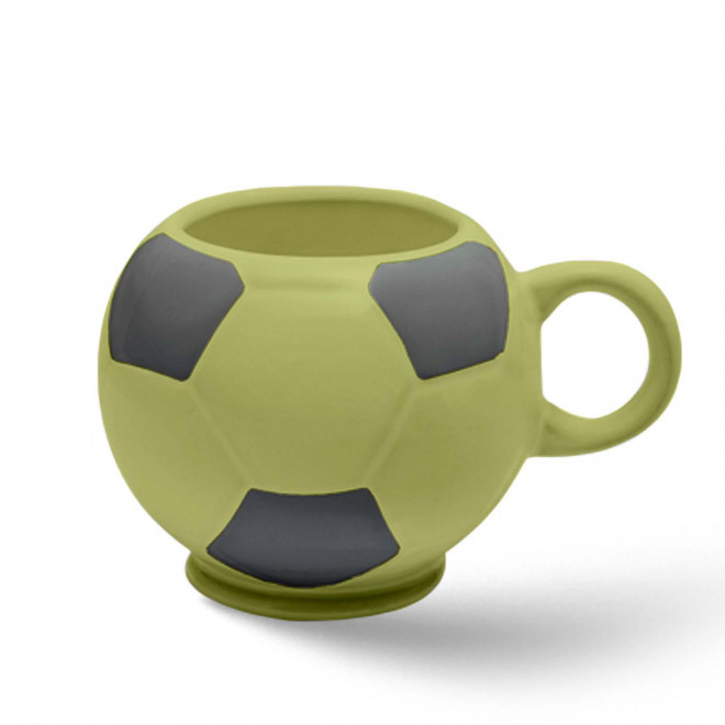 MUG BALLON DE FOOT MIE 320ML PERSONNALISABLE 'FOTY' - jaune pâle mat