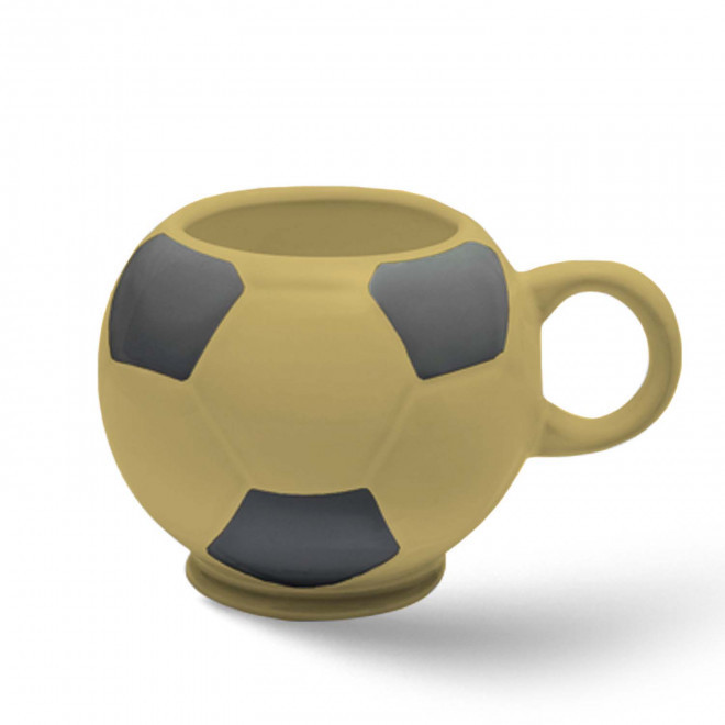 MUG BALLON DE FOOT MIE 320ML PERSONNALISABLE 'FOTY' - jaune clair mat