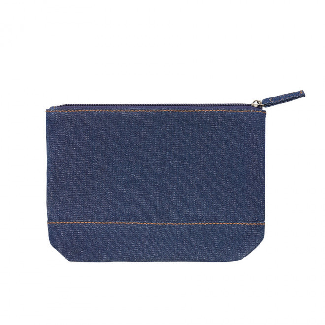 TROUSSE DE TOILETTE PERSONNALISÉE EN DENIM 'GENOA POUCH'  - bleu jean