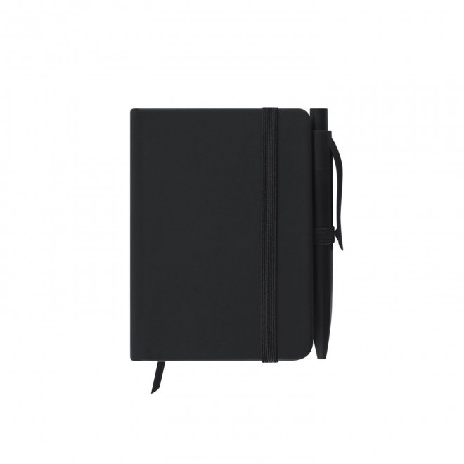 CARNET POCHE PU PERSONNALISE 'TOMO STYLO' - noir