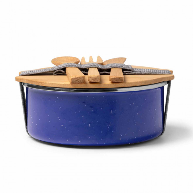 LUNCH BOX RETRO CERAMIQUE 750ML PERSONNALISEE 'GAMIEL' - bleu