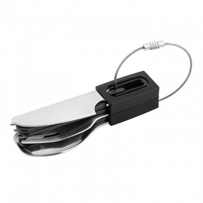 SET DE COUVERTS PLIABLE PERSONNALISE 'NOMADYS' - noir