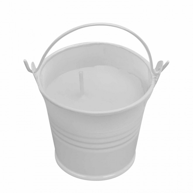 BOUGIE POT METAL PERSONNALISE 'SOJYO' - blanc