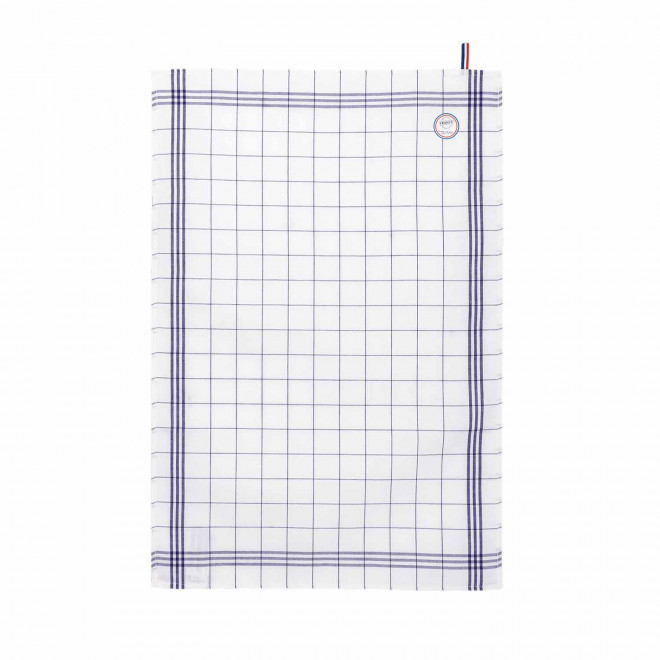 TORCHON COTON ET LIN PERSONNALISE 190G MIF 'KARITRI' - bleu marine