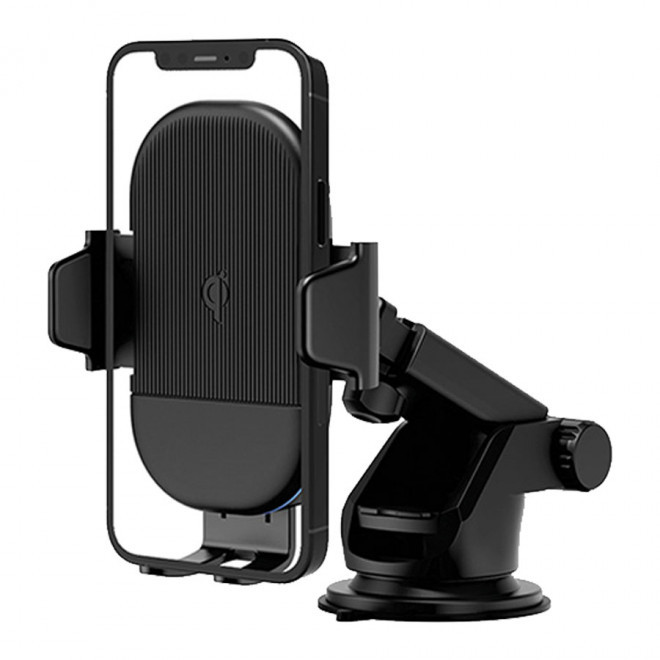 SUPPORT VOITURE PERSONNALISABLE AVEC CHARGE RAPIDE AKASHI® 'SHARY' - noir