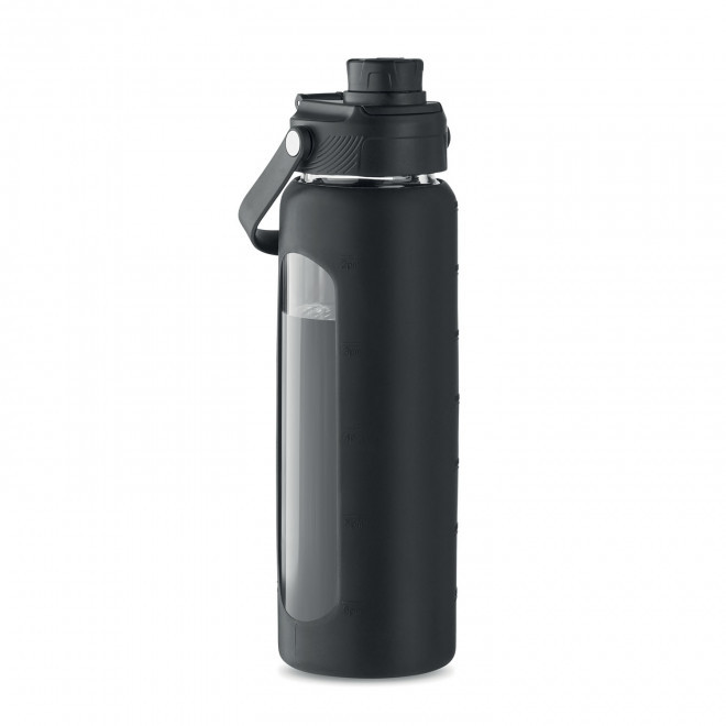 BOUTEILLE VERRE BOROSILI PERSONNALISEE 750ML 'STEEVERRE' - noir