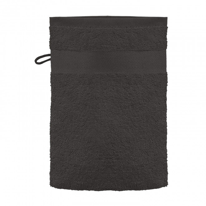 GANT DE TOILETTE COTON PERSONNALISE 'PETOUCLINE' - gris foncé