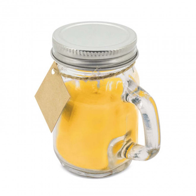 BOUGIE PARFUMEE PERSONNALISEE POT AVEC POIGNEE 'BIGOUR' - citronelle