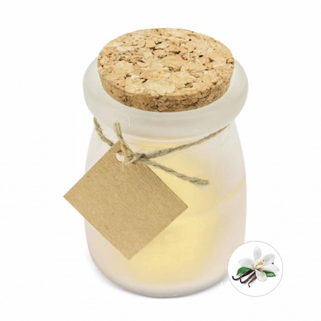 BOUGIE PARFUMEE PERSONNALISABLE EN VERRE LIEGE 'BIGOUR' - vanille