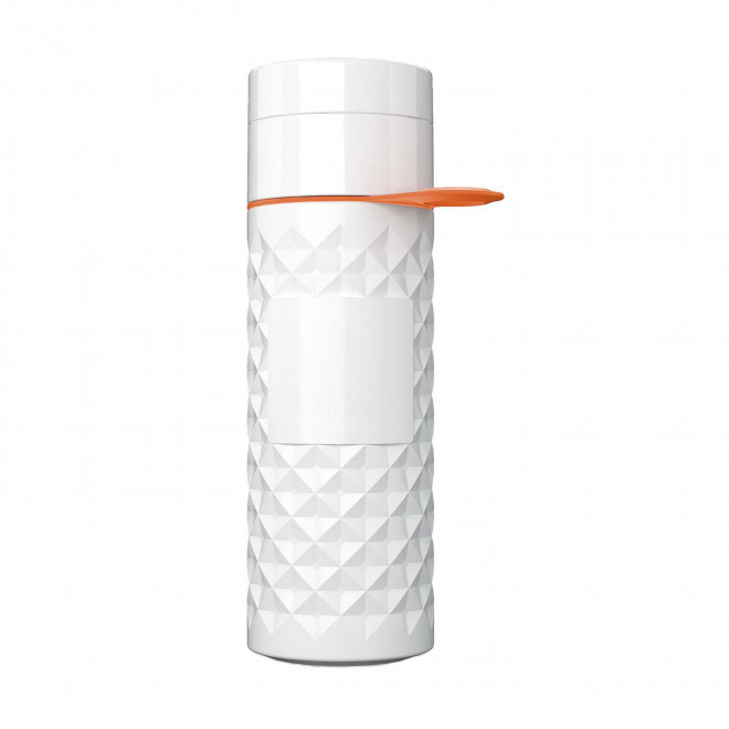 BOUTEILLE 500 ML PERSONNALISABLE 'NAIROBI RING' - blanc/orange