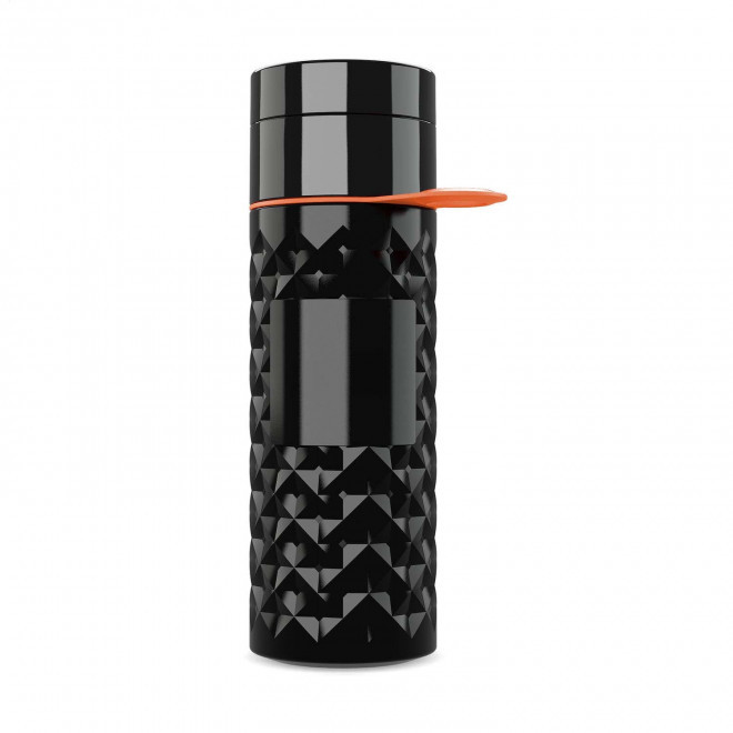 BOUTEILLE 500 ML PERSONNALISABLE 'NAIROBI RING' - noir/orange