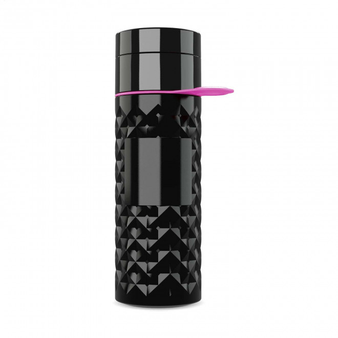 BOUTEILLE 500 ML PERSONNALISABLE 'NAIROBI RING' - noir/rose