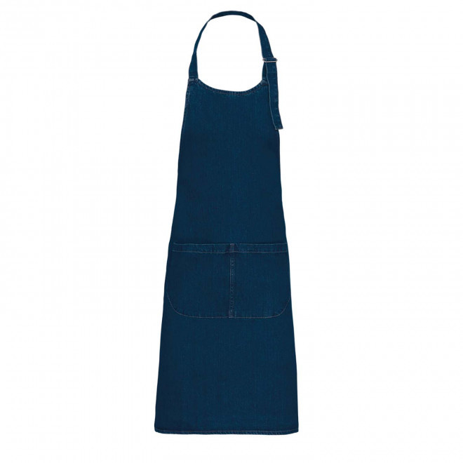 TABLIER LONG PERSONNALISE COTON 280G POCHE 'KARITAB' - denim