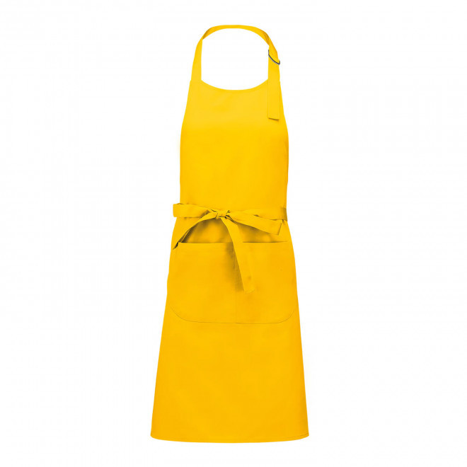 TABLIER LONG PERSONNALISABLE EN POLYCOTON 190 POCHE 'KARITAB' - jaune