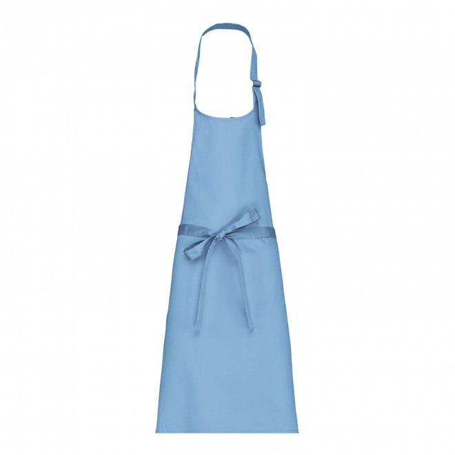 TABLIER LONG PERSONNALISE COTON 280G 'KARITAB' - bleu ciel