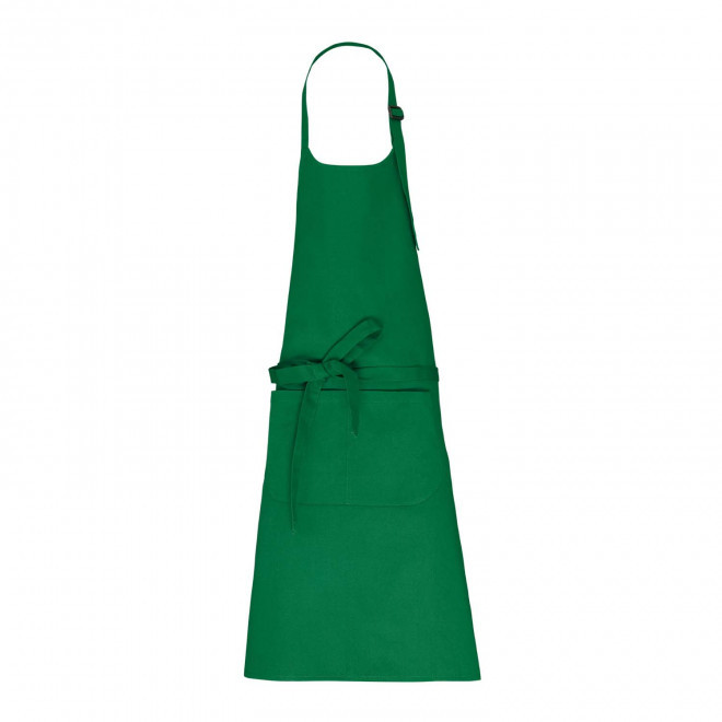 TABLIER LONG EN COTON PERSONNALISE 280G POCHE BIO 'KARITAB' - vert