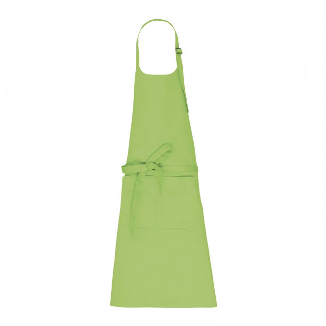 TABLIER LONG EN COTON PERSONNALISE 280G POCHE BIO 'KARITAB' - citron vert