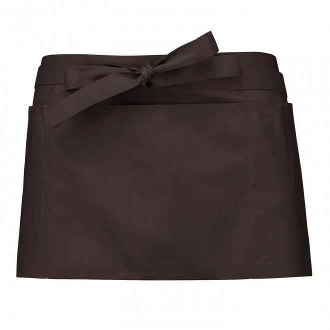 TABLIER COURT EN POLYCOTON PERSONNALISE 190G 'KARITAB' - chocolat