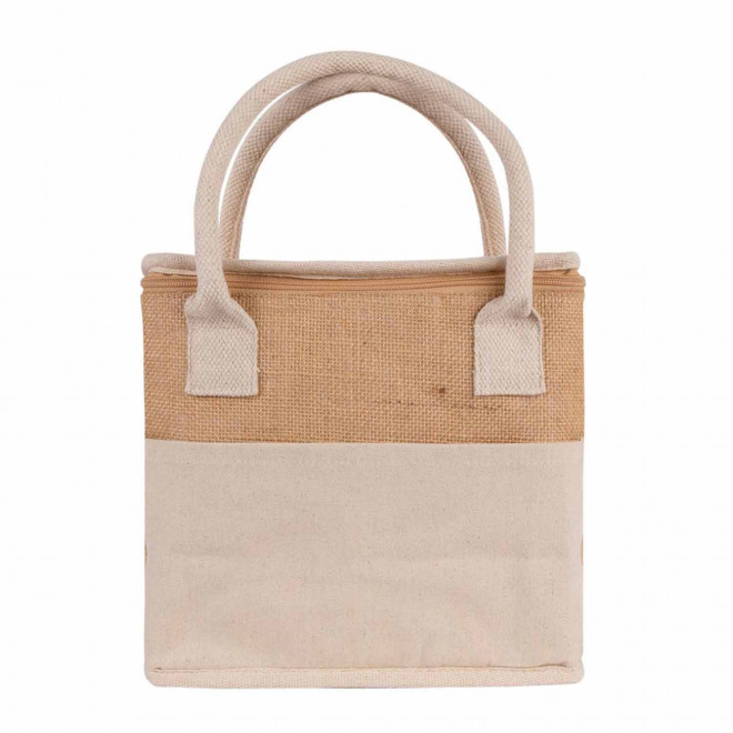 SAC ISOTHERME PERSONNALISABLE COTON ET JUTE 'CHIC' - naturel