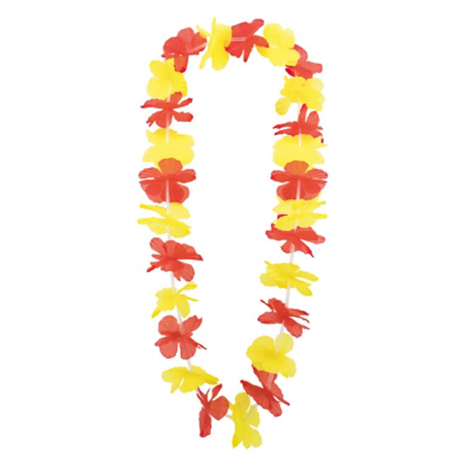 COLLIER DE FLEUR 'COUCOU' - jaune/rouge