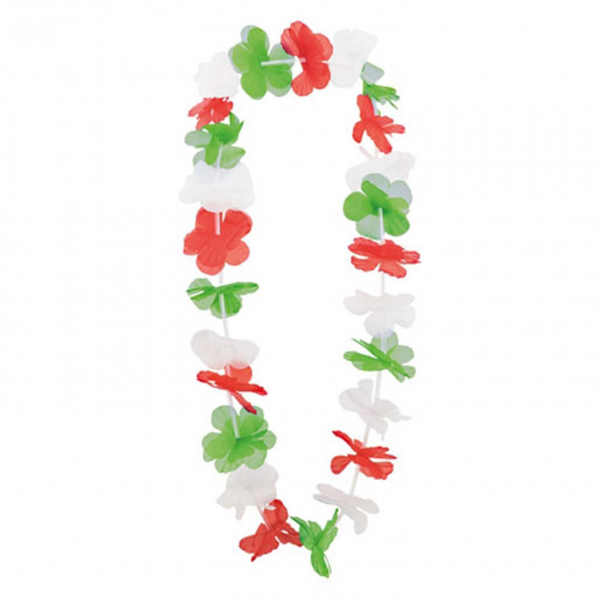 COLLIER DE FLEUR 'COUCOU' - vert/blanc/rouge